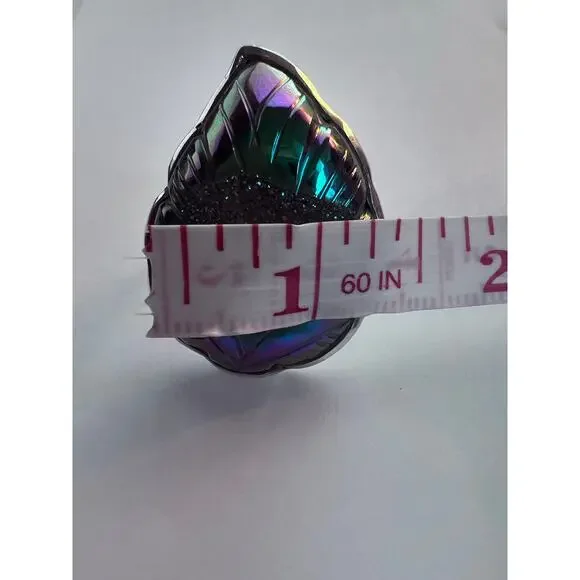 SAJEN WINDOW DRUSY FOREST SAJEN SILVER COLLECTION PLATINUM OVER SILVER RING - Picture 10 of 10